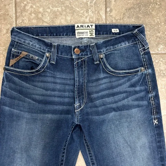 Ariat M5 Slim Stretch Adkins Stackable Straight Leg Jean Sz 34 x 38 - Picture 2 of 13